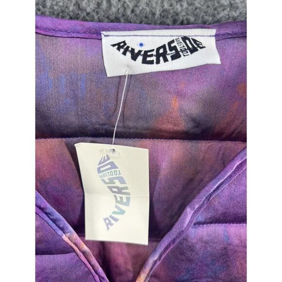 Free People Riverside Tool and Dye Major Silk Quilted Jacket 100% Silk Purple - Picture 8 of 8